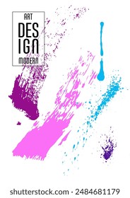 Сovers with brush strokes and splashes for books, magazines, catalogs. Universal abstract layouts.