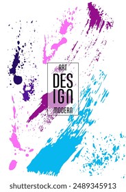 Сovers with brush strokes and splashes for books, magazines, catalogs. Universal abstract layouts.
