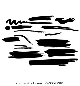 brush strokes and splashes vector