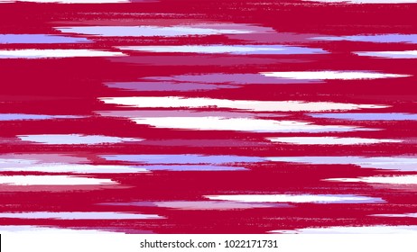 Brush Strokes and Stripes with Watercolor Grunge Effect. Hand Drawn Fashion Seamless Pattern. Paint Watercolor Style Stripes. Packaging, Fabric Print Design Background.