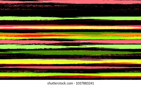 Brush Strokes and Stripes with Watercolor Grunge Effect. Grungy Seamless Lines Pattern Design. Paint Watercolor Style Stripes. Packaging, Fabric Print Design Background.