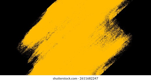 brush strokes style yellow and black grungy background design art