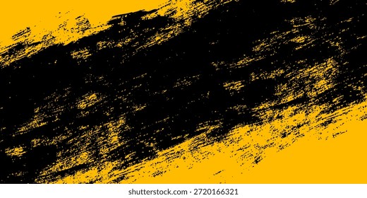 brush strokes style yellow and black grungy background design. Vector sport