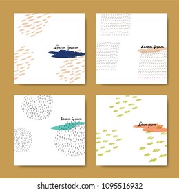 Brush strokes template vector. Colorful artistic creative background. Poster, backdrop, card.