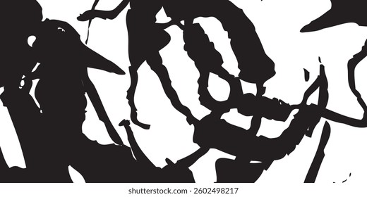 Brush strokes templates, vector grunge paintbrush
