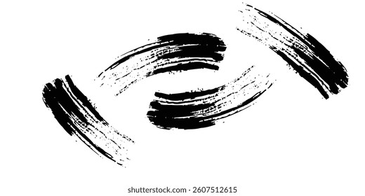 Brush strokes templates, vector grunge paint brush effect