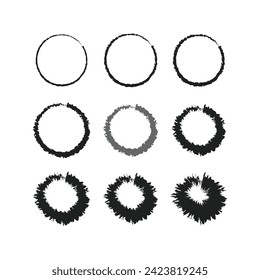 Brush strokes text boxes. Vector paintbrush set. Grunge design elements. Dirty texture banners. Ink splatters. Painted objects. brush logo design , round brush logo design