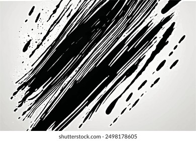 Brush strokes texture. Black Brush strokes isolated on white background. Brush strokes grunge background.