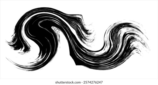 Brush strokes texture. Black Brush strokes isolated on white background. Brush strokes grunge background.