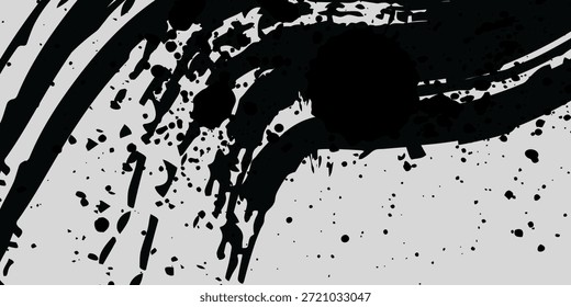 Textura de pinceladas. Pinceladas negras aisladas en el fondo blanco. salpicadura buena agradable
