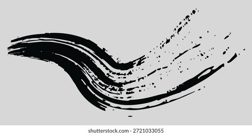 Textura de traçados de pincel. Traçados de pincel preto isolados em plano de fundo branco. splash
