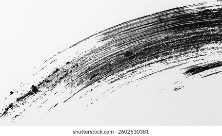 Brush strokes texture. Minimalist Black Brush Strokes on White background. 