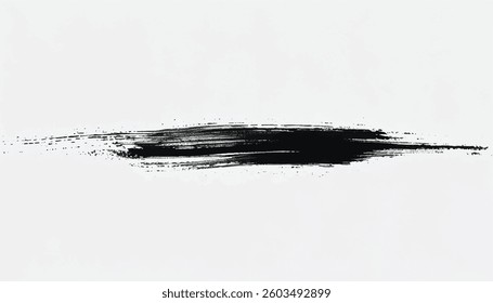 Brush strokes texture. Minimalist Black Brush Strokes on White background. 