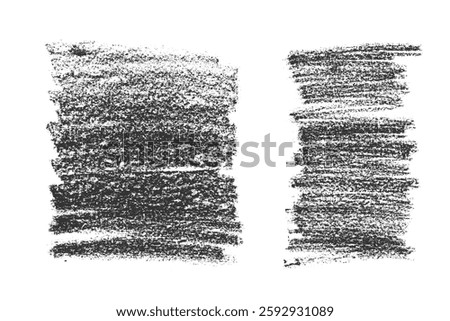 Brush strokes textures. Grunge crayon design elements Rectangle bold text boxes Black elements on white background Chalk distressed banners. Ink splatters. Grunge painted objects. Vector illustration