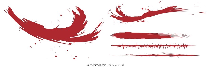 brush strokes. Brush touch material. Japanese style design.