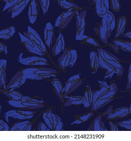 Brush Strokes Tropical Leaf nahtloses Design für Modetextilien, Grafiken und Handwerk
