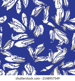 Pincel de rocas de hojas tropicales diseño de patrones sin fisuras para textiles de moda, gráficos y artesanías