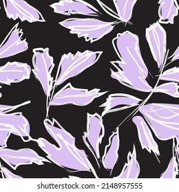 Brush Strokes Tropical Leaf seamless pattern design for fashion textiles, graphics and crafts