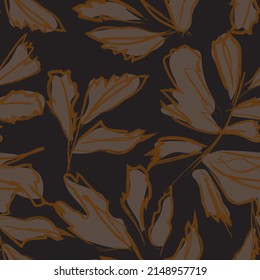 Brush Strokes Tropical Leaf seamless pattern design for fashion textiles, graphics and crafts