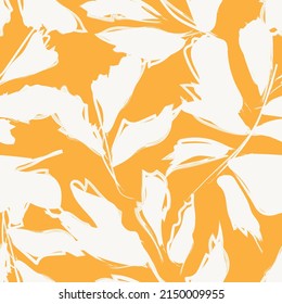 Pincel de rocas de hojas tropicales diseño de patrones sin fisuras para textiles de moda, gráficos y artesanías