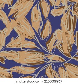 Brush Strokes Tropical Leaf nahtloses Design für Modetextilien, Grafiken und Handwerk