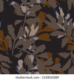 Brush Strokes Tropical Leaf seamless pattern design for fashion textiles, graphics and crafts