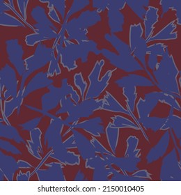 Pincel de rocas de hojas tropicales diseño de patrones sin fisuras para textiles de moda, gráficos y artesanías