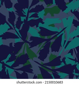 Pincel de rocas de hojas tropicales diseño de patrones sin fisuras para textiles de moda, gráficos y artesanías