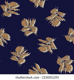 Pincel de rocas de hojas tropicales diseño de patrones sin fisuras para textiles de moda, gráficos y artesanías