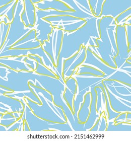 Brush Strokes Tropical Leaf seamless pattern design for fashion textiles, graphics and crafts