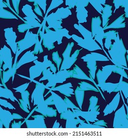 Brush Strokes Tropical Leaf nahtloses Design für Modetextilien, Grafiken und Handwerk