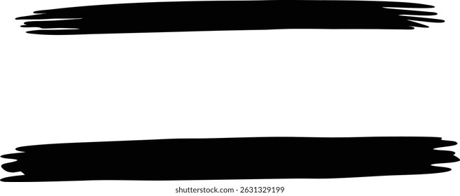 Brush strokes vector. Black and white paint brush	