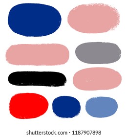 brush strokes vector collection. Set of bright funky hand painted grunge background. Paint line Abstract ink texture, design elements borders or frames.