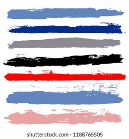 brush strokes vector collection. Set of bright funky hand painted grunge background. Paint line Abstract ink texture, design elements borders or frames.