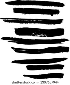 Brush strokes vector elements