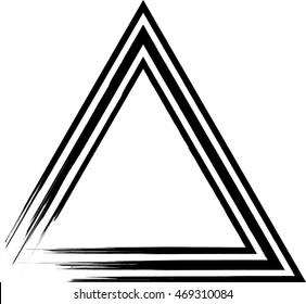 Brush strokes vector .Grunge Banners, Insignias,stamps,Icons, Labels and Badges. Retro shapes for Emblems.Triangle Frame Design.