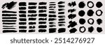 Brush strokes vector. Long, rectangle, round and swoosh painted shapes and textured frames. 

The images are created without the use of any artificial intelligence software at any stage