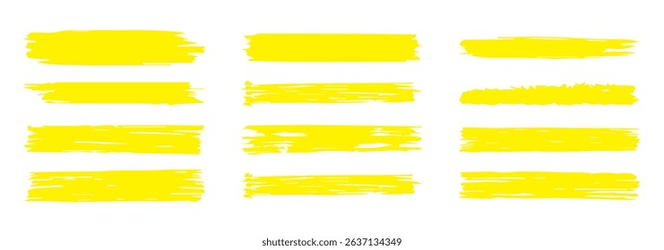 Brush strokes vector. Paint, ink brush, brush strokes, brushes, lines, frames, buttons, grungy rough grunge thick paint line texture. Brush line set.