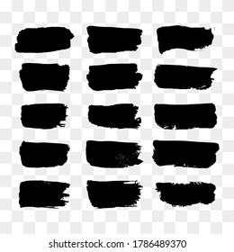 Brush strokes. Vector paint brush set, brush strokes templates. Grunge design elements. Long text boxes. Dirty distress texture banners. Grunge painted objects. Ink splatters. Painted objects.