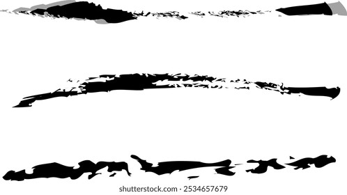 Brush strokes vector. Paintbrush collection. Grunge design elements. 