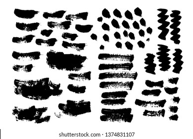 Brush strokes. Vector paintbrush set. 