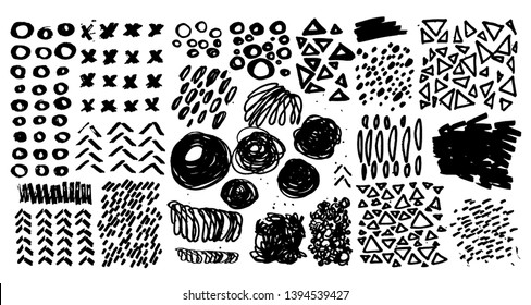 Brush strokes. Vector paintbrush set. 