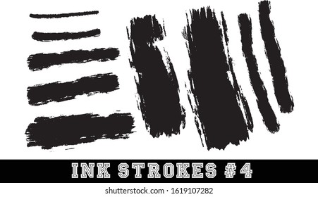 Brush strokes. Vector paintbrush set. Grunge design elements. Rectangle text boxes. Thin dirty distress texture banners. Ink splatters. Grungy painted banners. isolated on white background. 