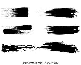 Brush strokes. Vector paintbrush set, brush strokes templates. Grunge design elements. Long text boxes. Dirty distress texture banners. Grungy painted objects
