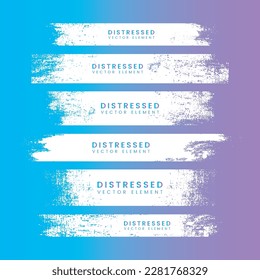Brush strokes. Vector paintbrush set. Grunge design elements. Rectangle text boxes. Thin dirty distress texture banners. Ink splatters. Grungy painted banners.