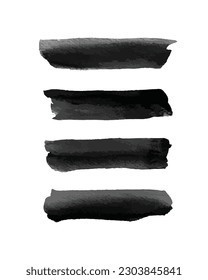 Brush strokes. Vector paintbrush set. Grunge design elements. Grunge painted objects. Vector illustration