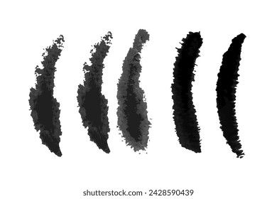 Brush strokes. Vector paintbrush set. Grunge design elements. Rectangle text boxes. Dirty distress texture banners. Ink splatters. Grungy painted objects.
