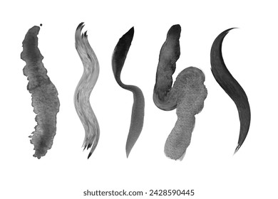 Brush strokes. Vector paintbrush set. Grunge design elements. Rectangle text boxes. Dirty distress texture banners. Ink splatters. Grungy painted objects.