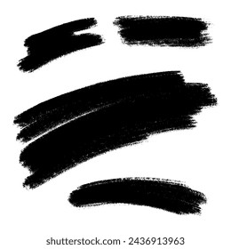 Brush strokes. Vector paintbrush set. Grunge design elements. Rectangle text boxes. Dirty distress texture banners.