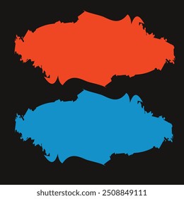 Brush strokes . Vector paintbrush set. Grunge design Rectangle text boxes.Dirty distress texture banners. Ink splatters. Grungy painted objects